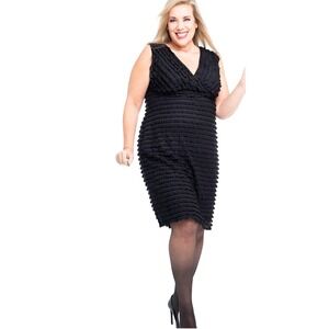 Lane Bryant Tiered Ruffle Surplice V-Neck Sheath Dress Plus Size 24 Cocktail